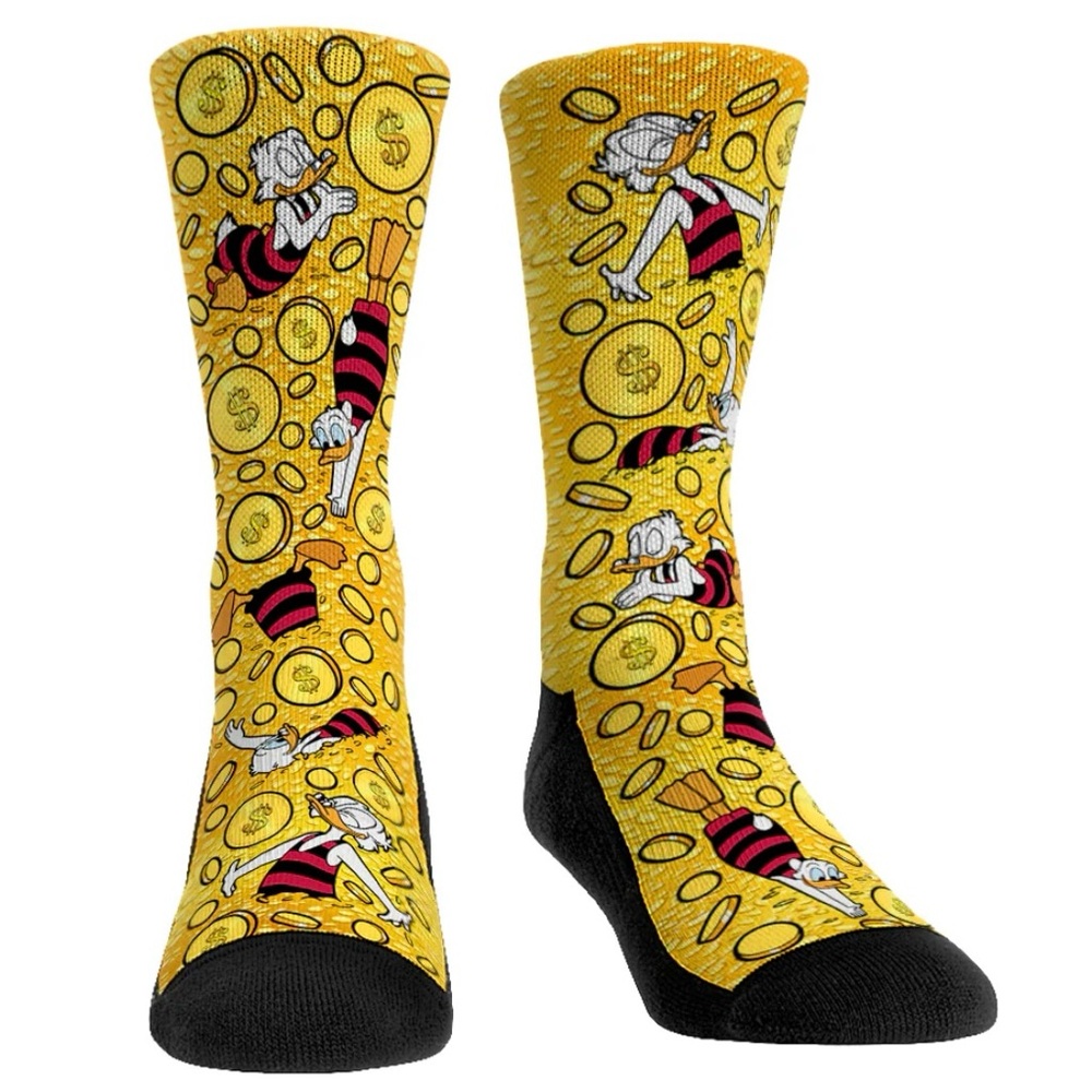 Rock’em Scrooge McDuck Money Swim All-Over Adult Socks, Large 9-13, Disney, New